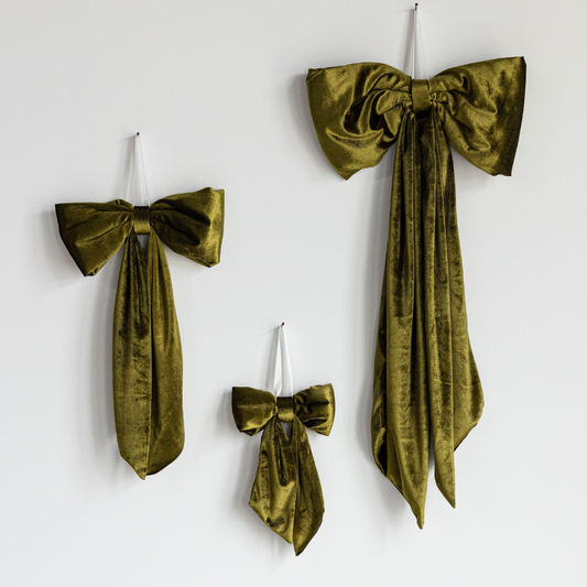 Chartreuse Velvet Holiday Bows: Small