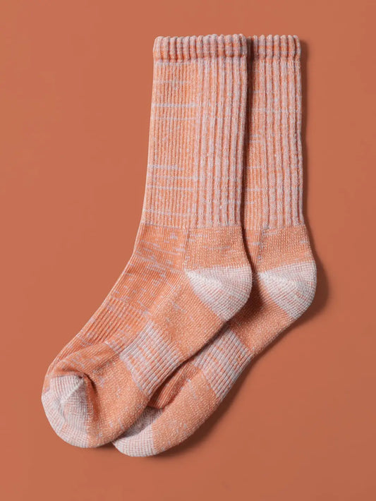 Merino Wool Mountain Hiking Socks - Orange/Sky