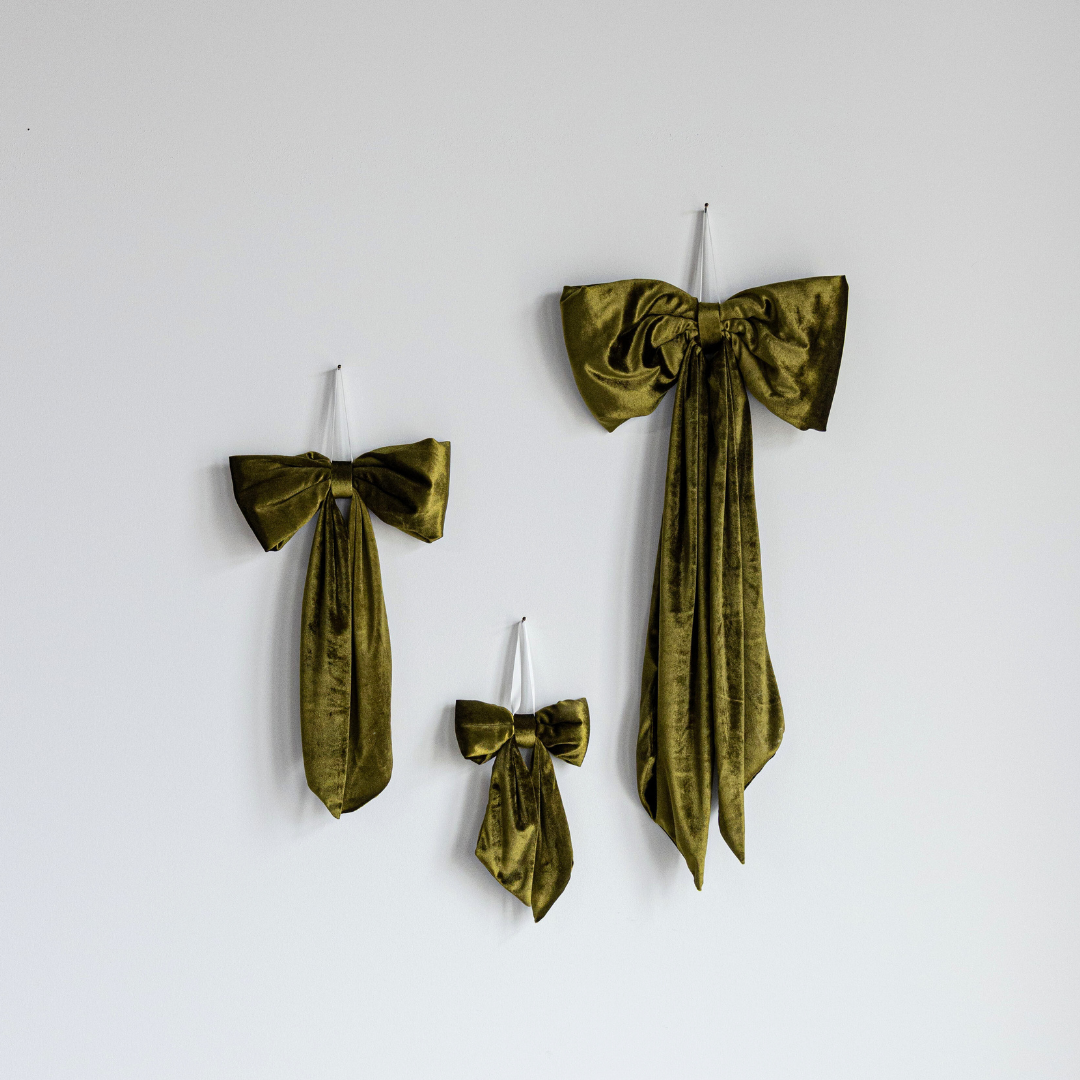 Chartreuse Velvet Holiday Bows: Small