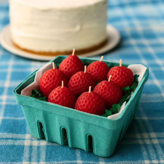 Strawberry Beeswax Birthday Celebration Candles