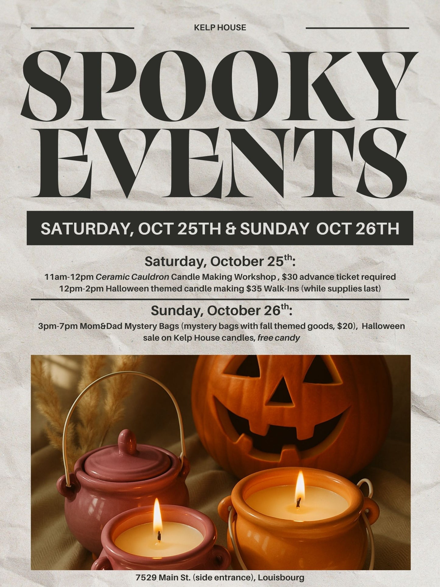 Ceramic Cauldron Candle Making Workshop - Saturday, October 25th