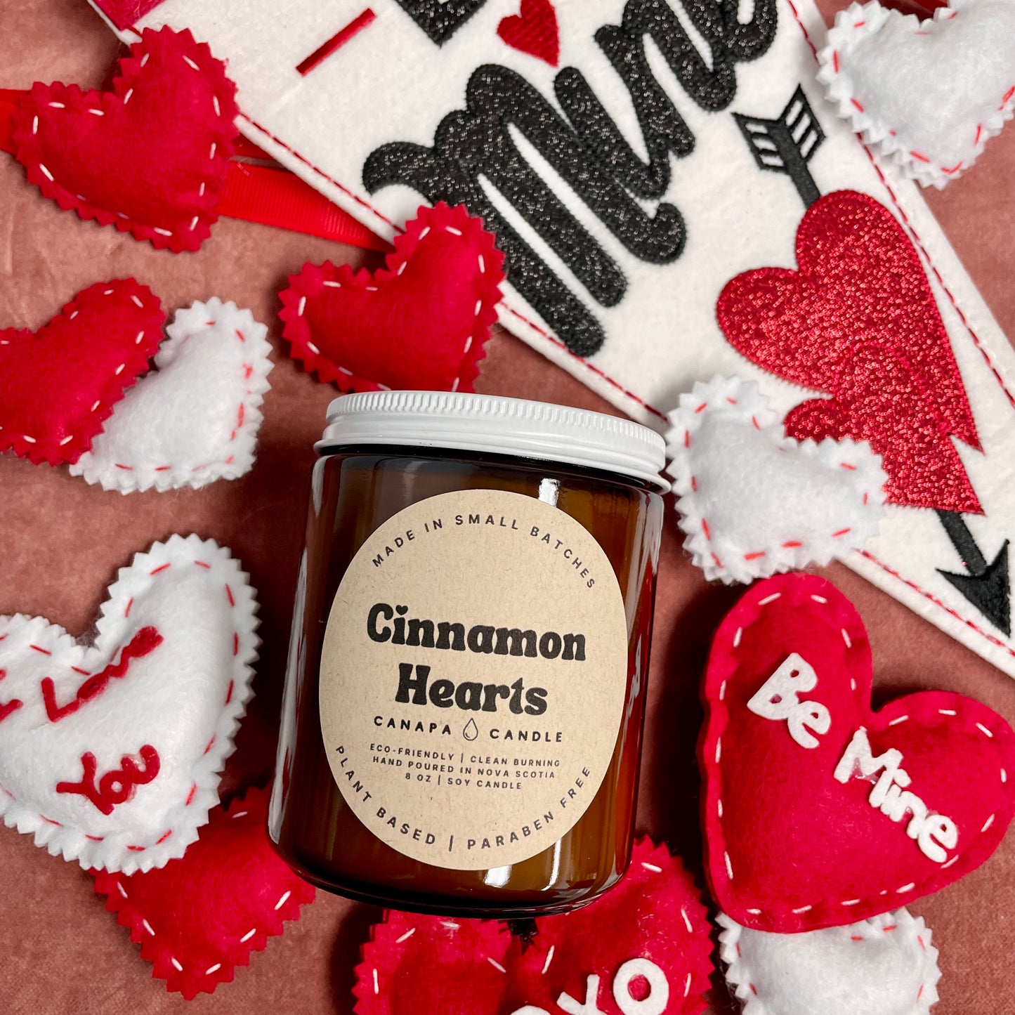 Cinnamon Hearts Soy Candle - Cinnamon + Spice + Sugar