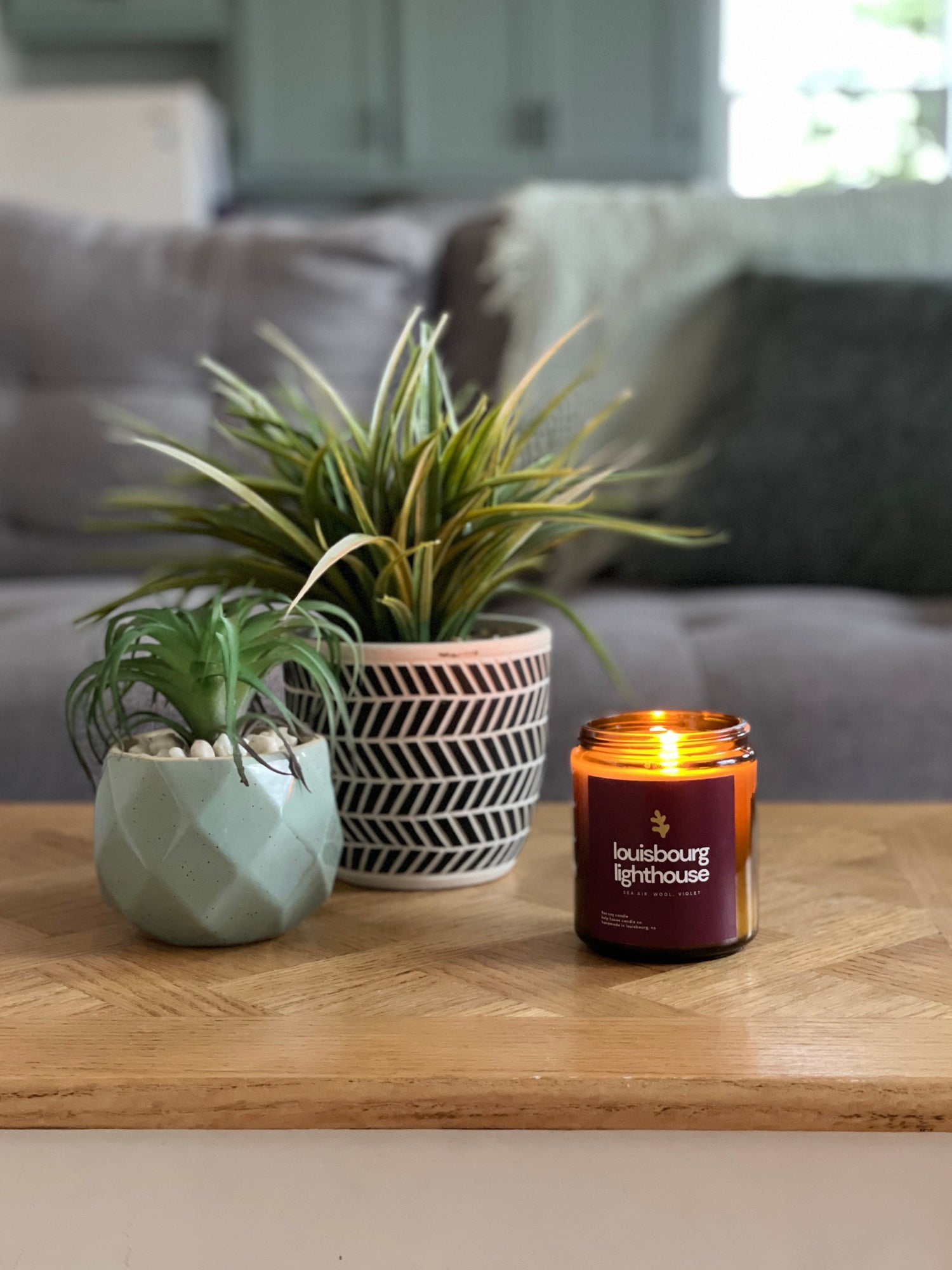 Louisbourg Lighthouse Soy Candle handmade in Louisbourg, Nova Scotia on Cape Breton Island