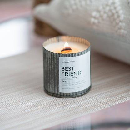 Date Night Valentine's Day Gift Rustic Vintage Farmhouse Wood Wick Candle: 10oz