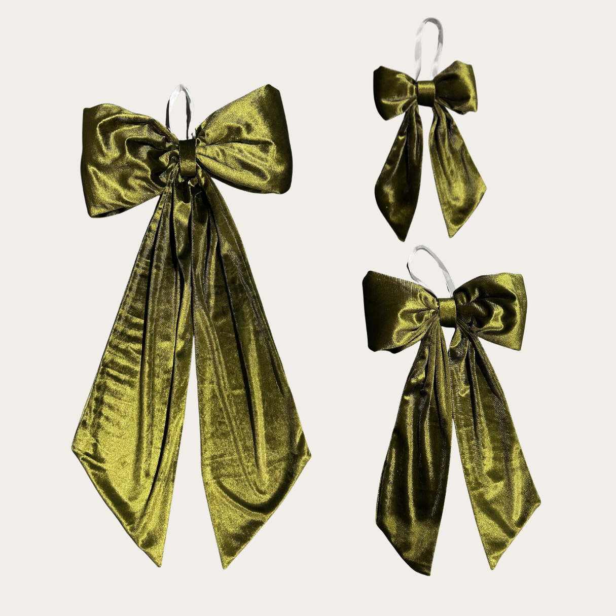 Chartreuse Velvet Holiday Bows: Small