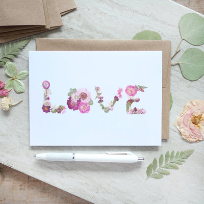 LOVE Everyday Pink Flowers, Large Greeting Card