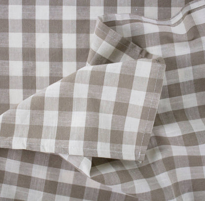 Classic Gingham Khaki & White 54" Square Picnic Blanket Tablecloth