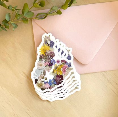 Cape Breton Map, Pressed Flower 3" Vinyl Sticker