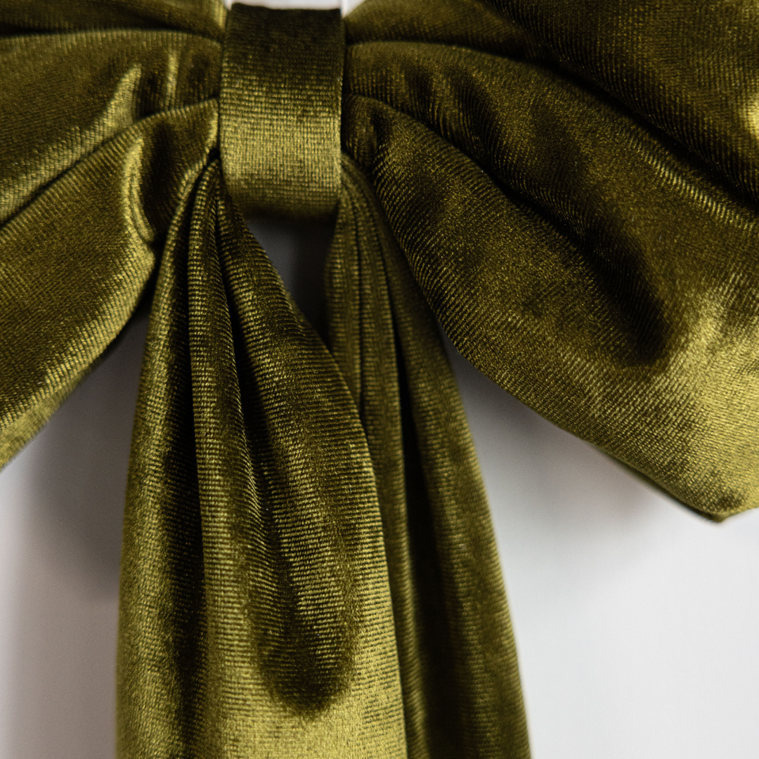 Chartreuse Velvet Holiday Bows: Small