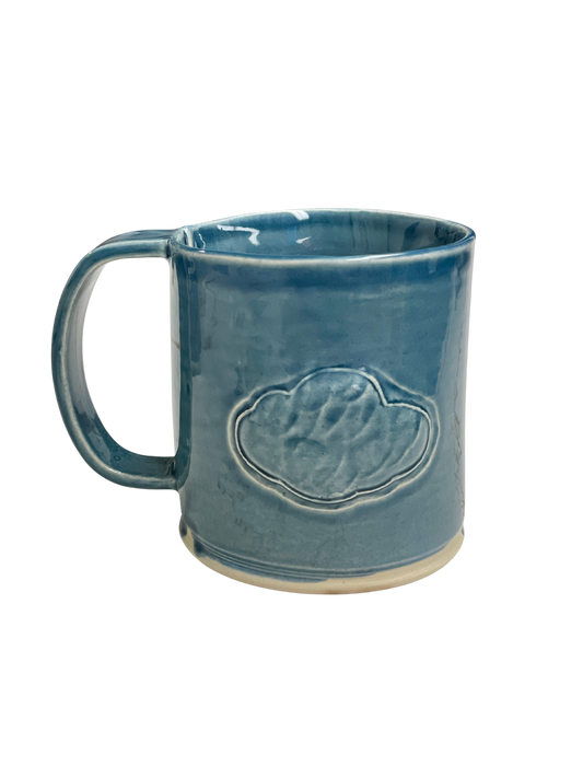 Ceramic pottery Cloud Blue Diner Mug made on Cape Breton Island, Nova Scotia