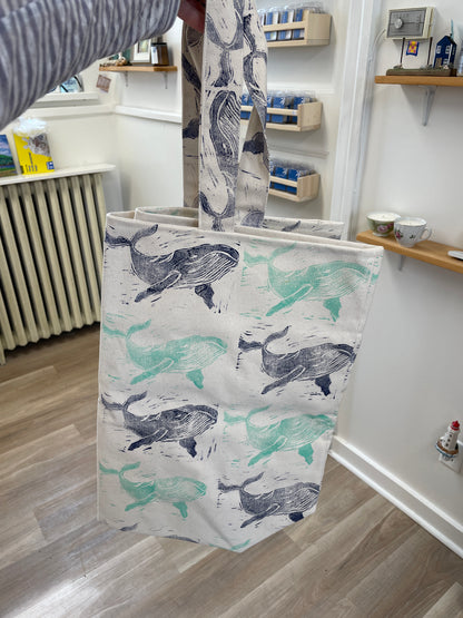 Block Print Beach Tote Bag - Handmade in Cheticamp, Nova Scotia