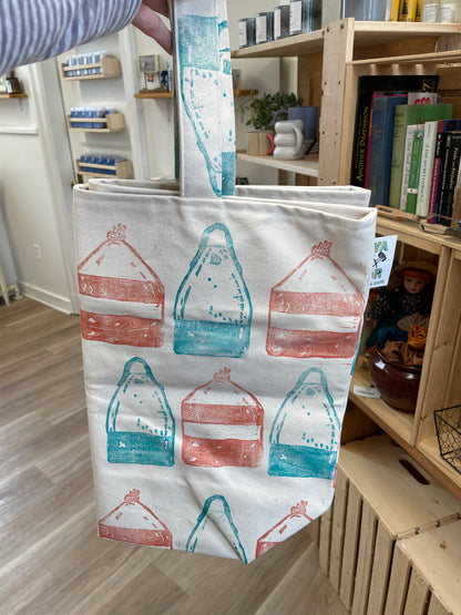 Block Print Beach Tote Bag - Handmade in Cheticamp, Nova Scotia