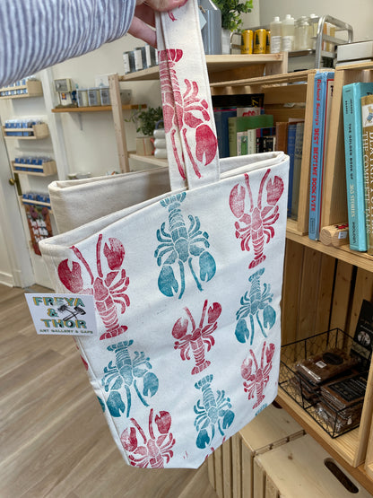 Block Print Beach Tote Bag - Handmade in Cheticamp, Nova Scotia