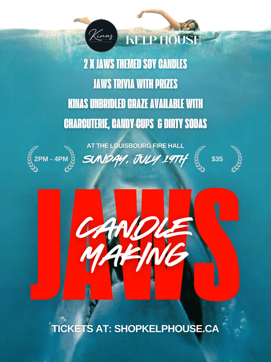 JAWS-Themed Candle Making in Louisbourg + Kinas Unbridled Graze
