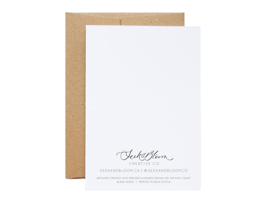 Nautical Sailboat Pressed Flower,Large Greeting Card
