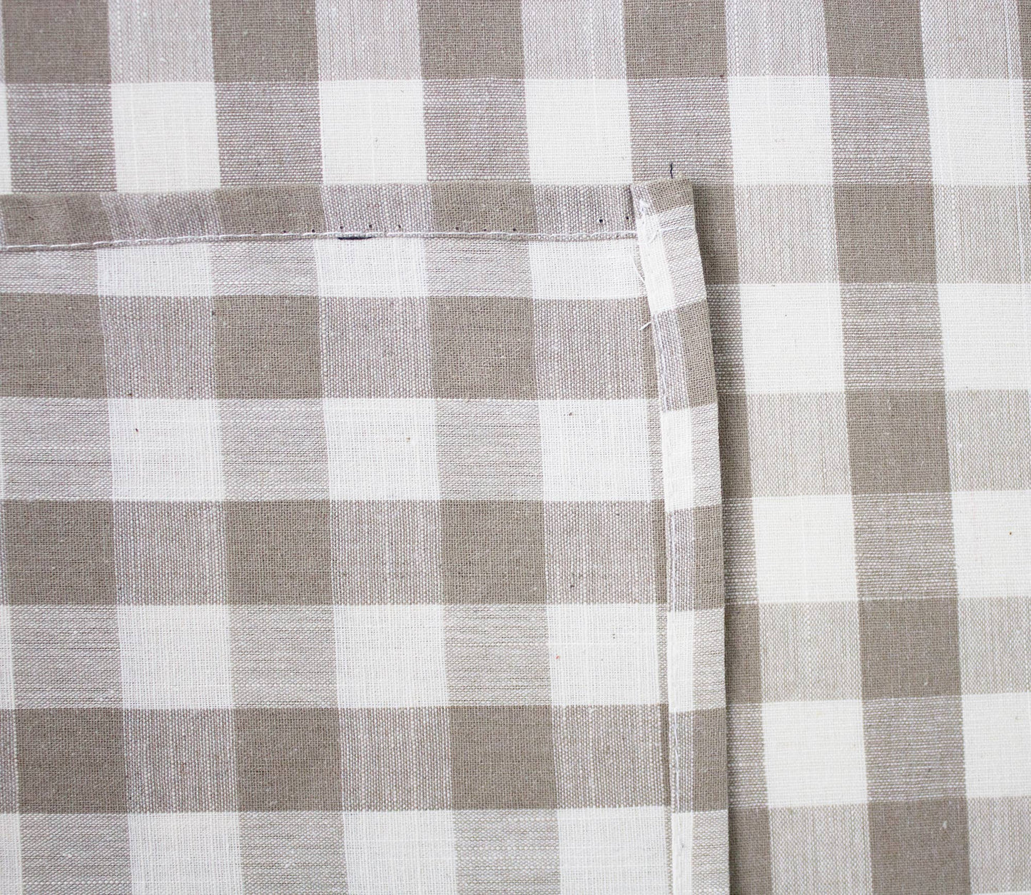 Classic Gingham Khaki & White 54" Square Picnic Blanket Tablecloth
