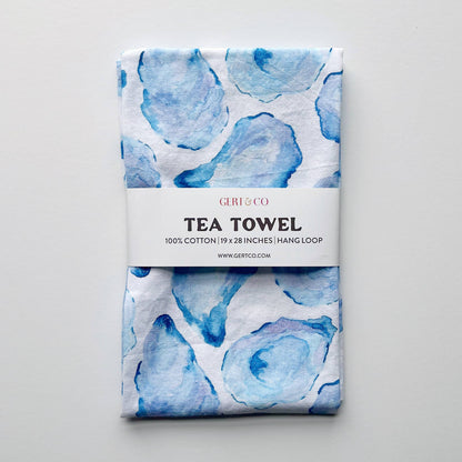 Mussel Shell Kitchen Tea Towel | Oyster Shell Dish Towel