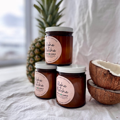 Aloha Matcha Soy Candle - Matcha + Pineapple + Creamy Coconut