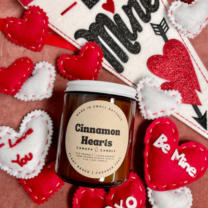 Cinnamon Hearts Soy Candle - Cinnamon + Spice + Sugar