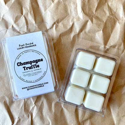 Champagne Truffle soy wax melt hand poured by Canapa Candle in Louisbourg, Nova Scotia
