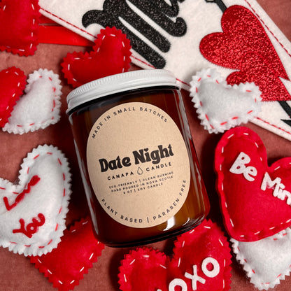 date night soy candle red wine fragrance from canapa candle